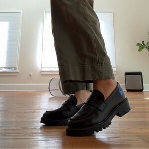 Vagabond Kenova Moc Toe Black Penny Loafers